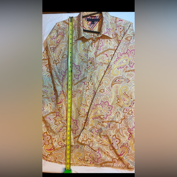 Tommy Hilfiger men's abstract floral long sleeve button up shirt- size XL - Picture 8 of 9